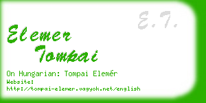 elemer tompai business card
